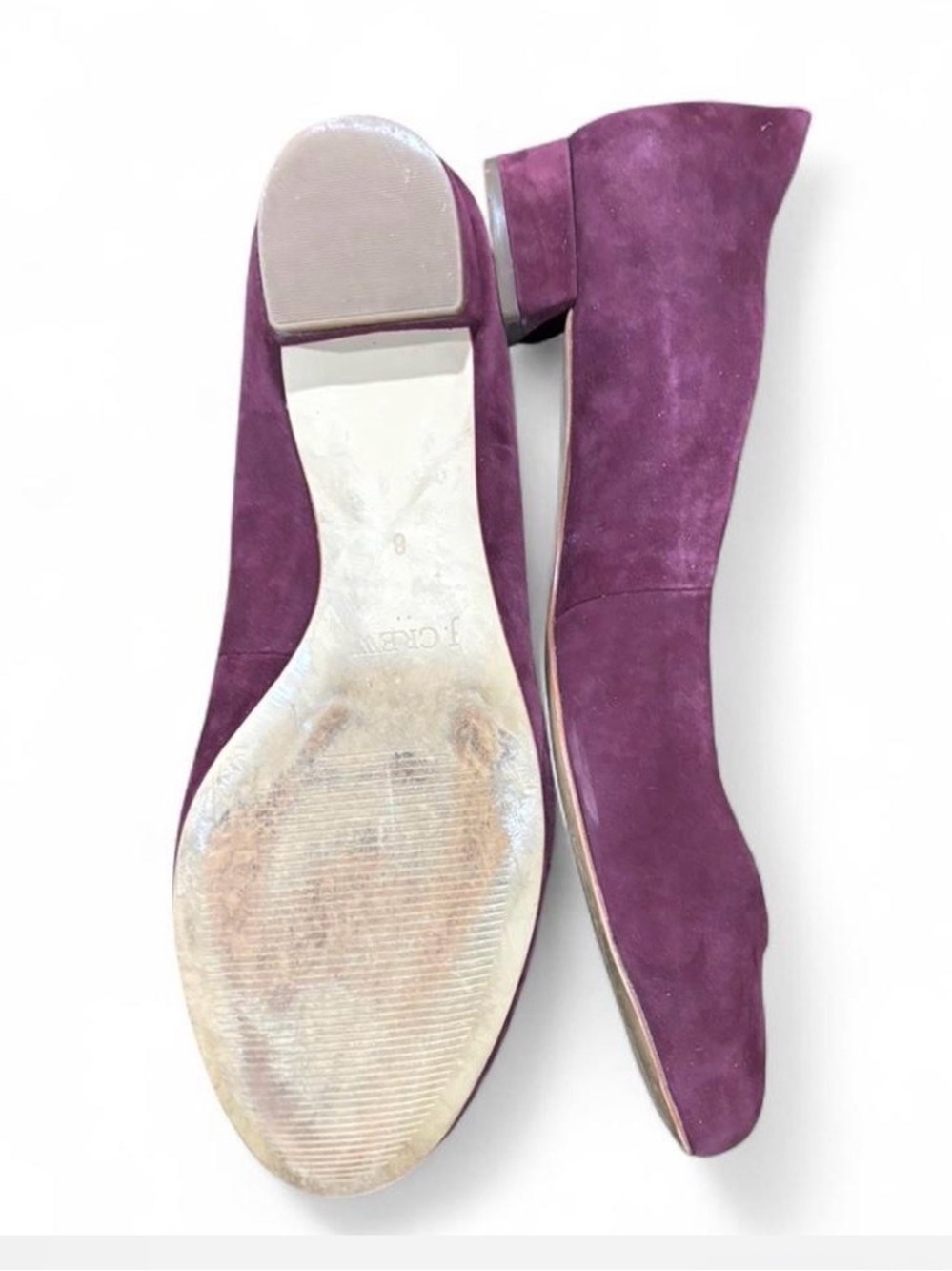 J Crew Women's Purple Suede Low Block Heel Pumps Size 8 - Picture 2 of 7